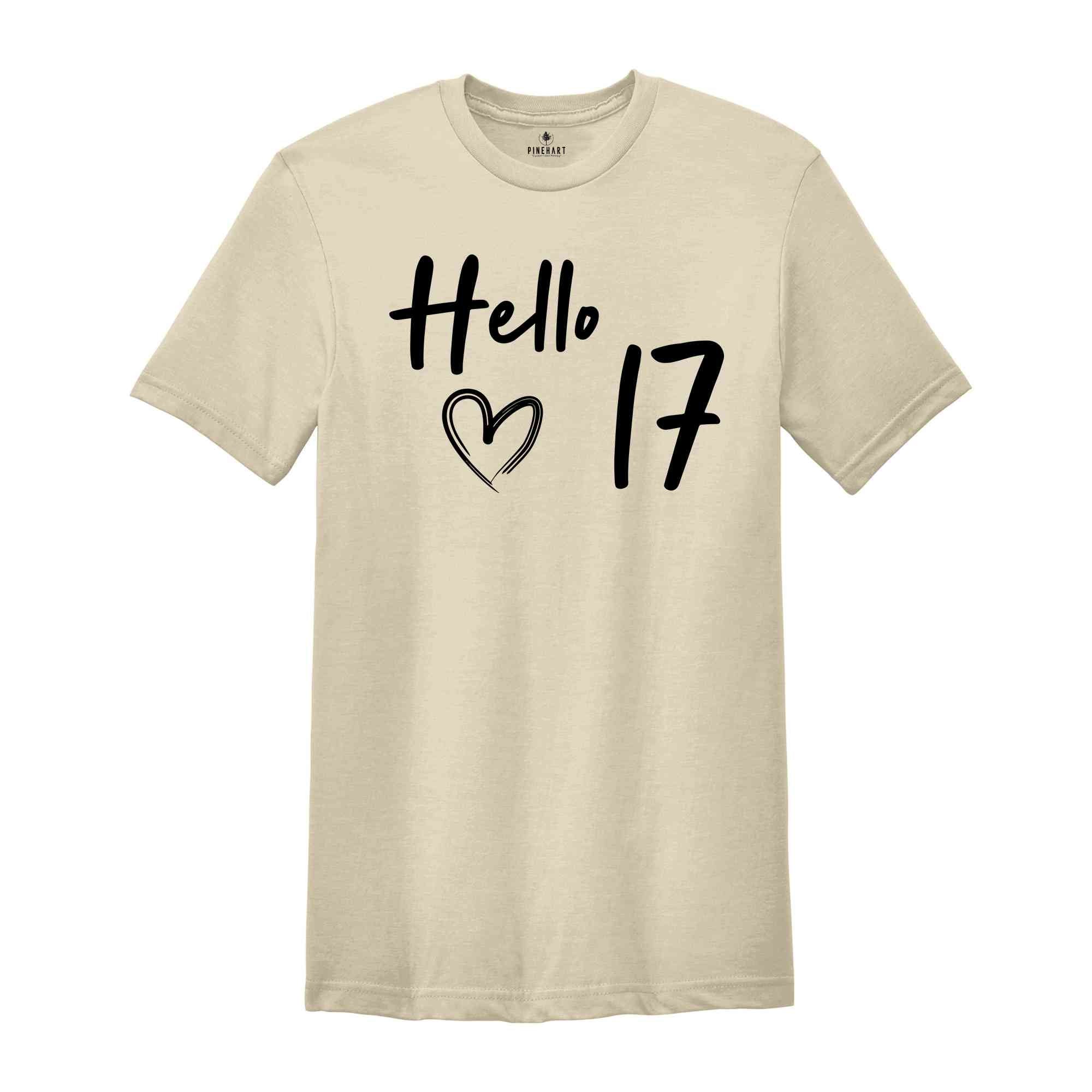 17th Birthday Shirt, Hello 17 T-Shirt, Born in 2007 shirt, 17th Birthday Gift, Eighteen And Fabulous, 2007 Birthday Shirt