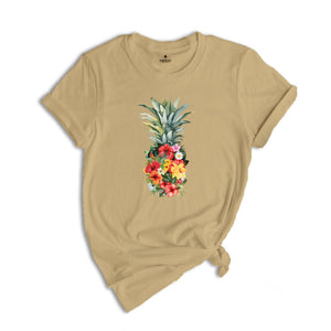 Pineapple Shirt, Watercolor Pineapple Shirt, Vacation Shirt, Flowers Pineapple Shirt, Summer Shirt, Fruit Shirt, Pineapple Lover Shirt