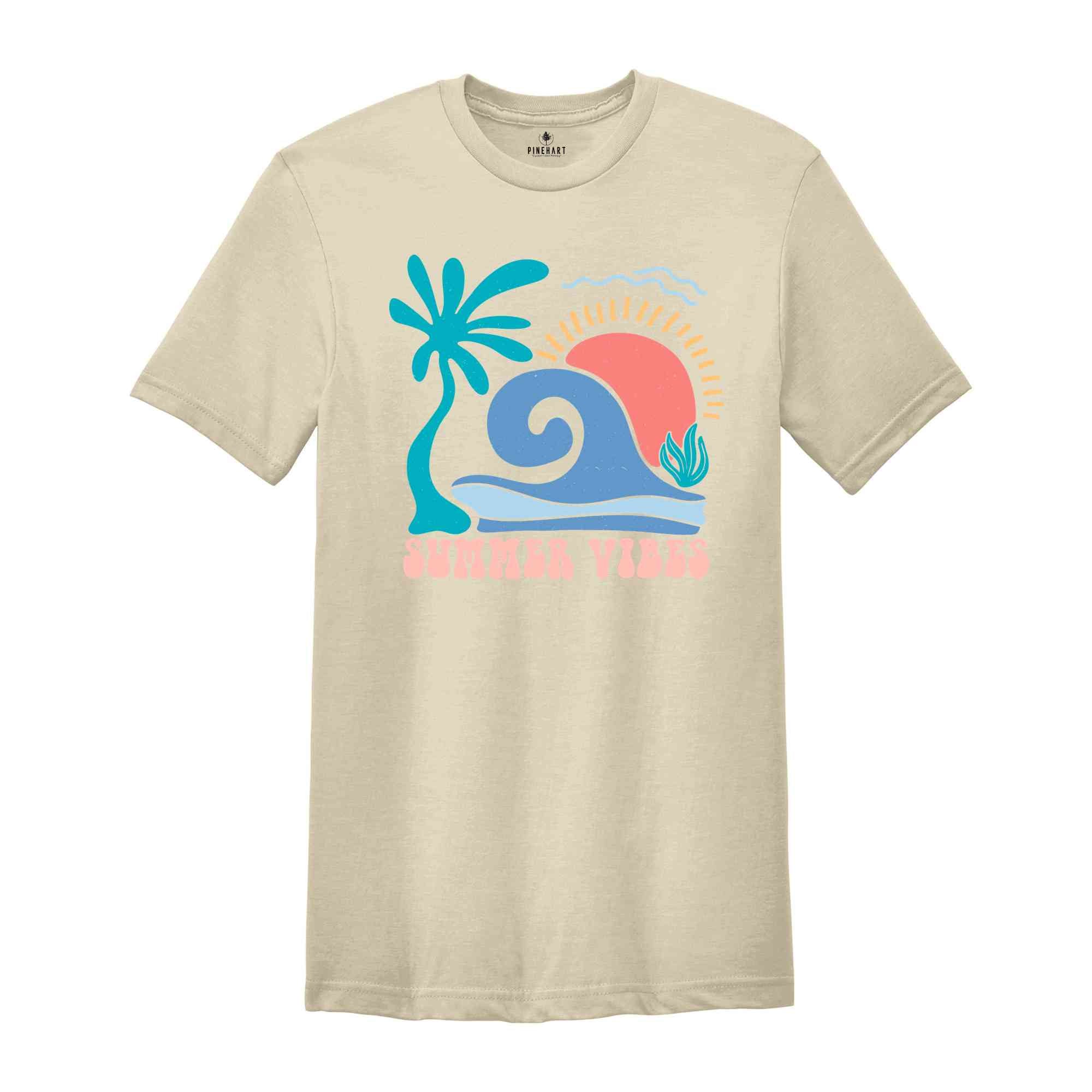 Boho Summer Vibes Shirt, Summer Vibes Shirt, Summer Shirt, Beach Shirt, Cute Summer Shirt, Sunshine Shirt, Vacation Shirt, Palm Shirt