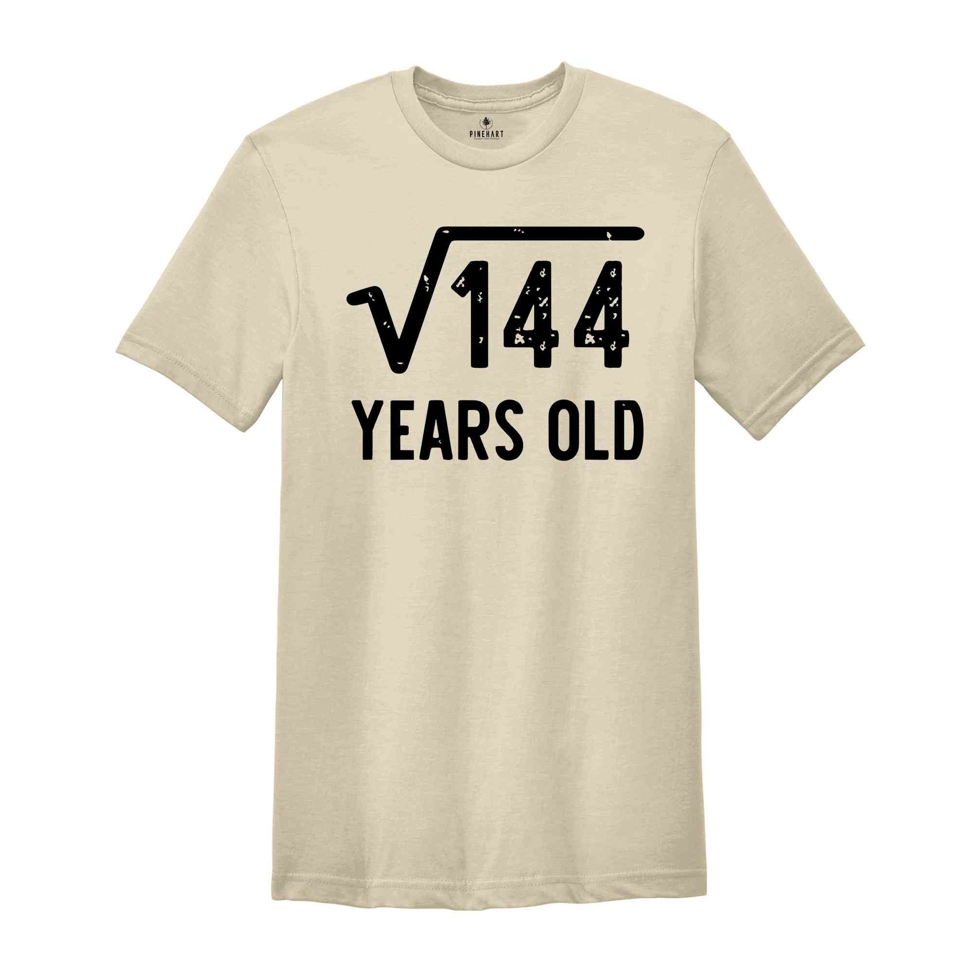 Square Root of 144 Shirt, 12th Birthday Shirt, 12th Year Old Gift, 12th Birthday Gift Shirt, Sweet Twelfth Shirt, Born In 2012 Shirt