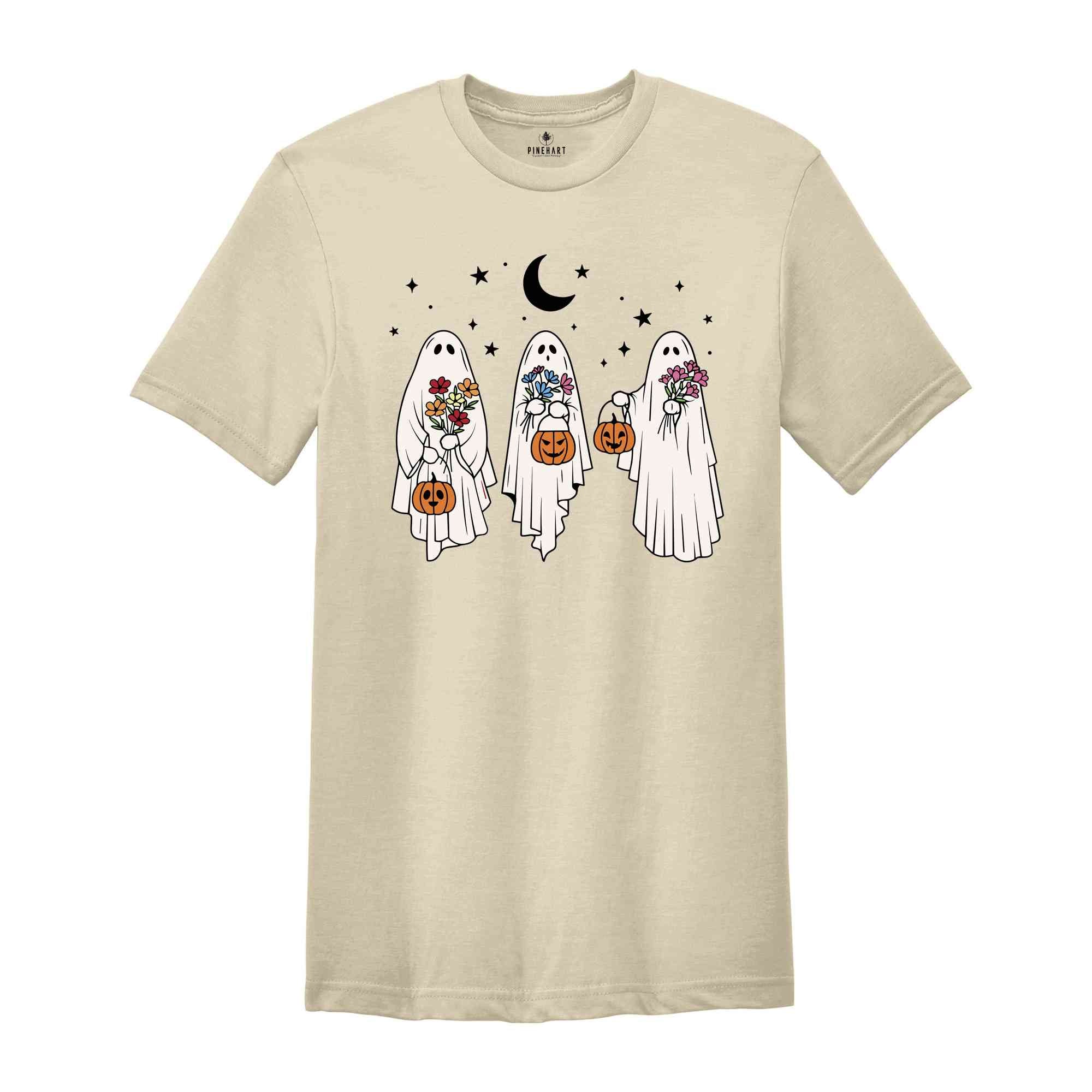 Floral Ghost Shirt, Halloween Ghost Shirt, Flower Ghost Shirt, Cute Ghost Shirt, Funny Halloween Shirt, Spooky Season Shirt