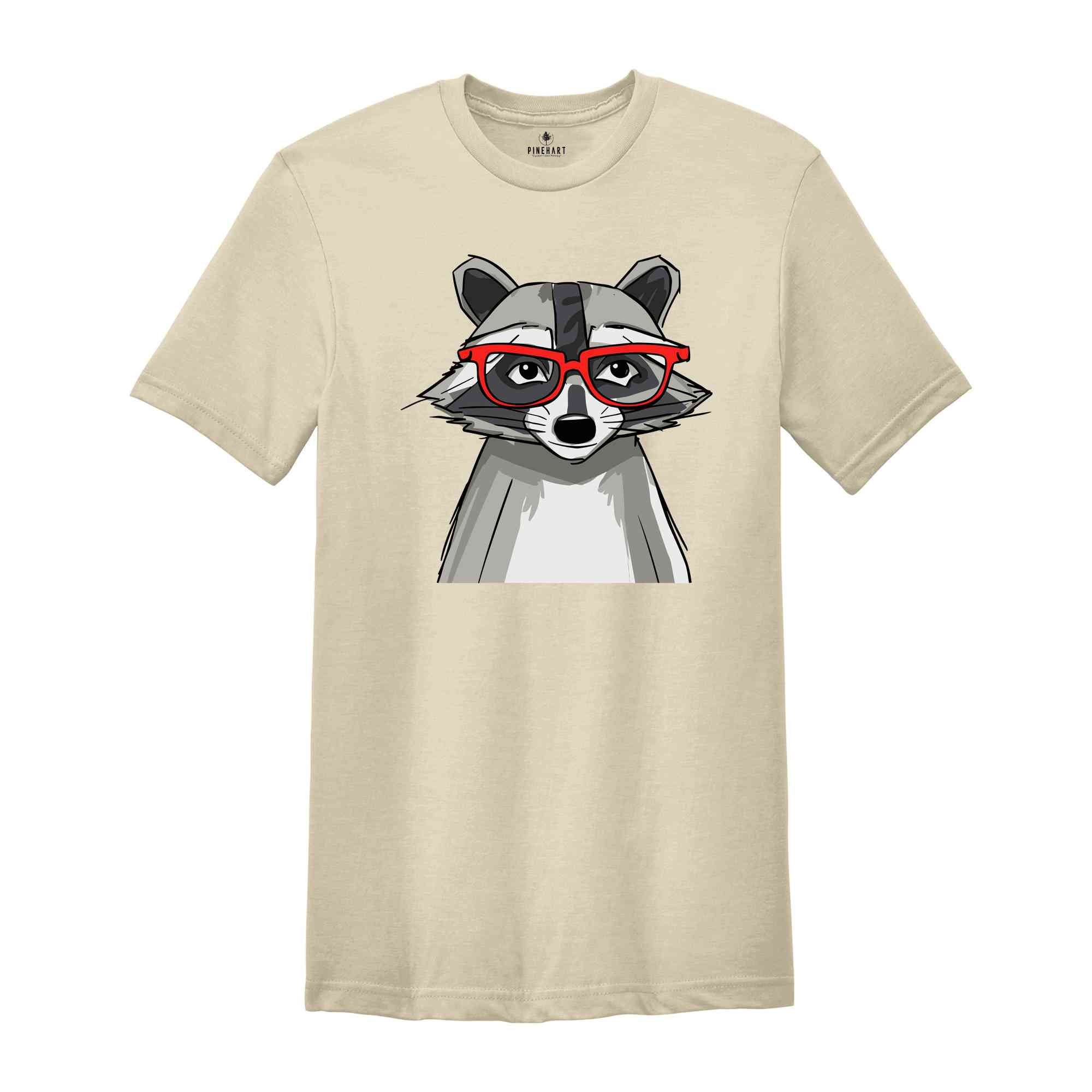 Raccoon Shirt, Cute Animal T-Shirt, Raccoon With Glasses, Raccoon Lover Shirt, Raccoon Gift, Raccoon Sweatshirt