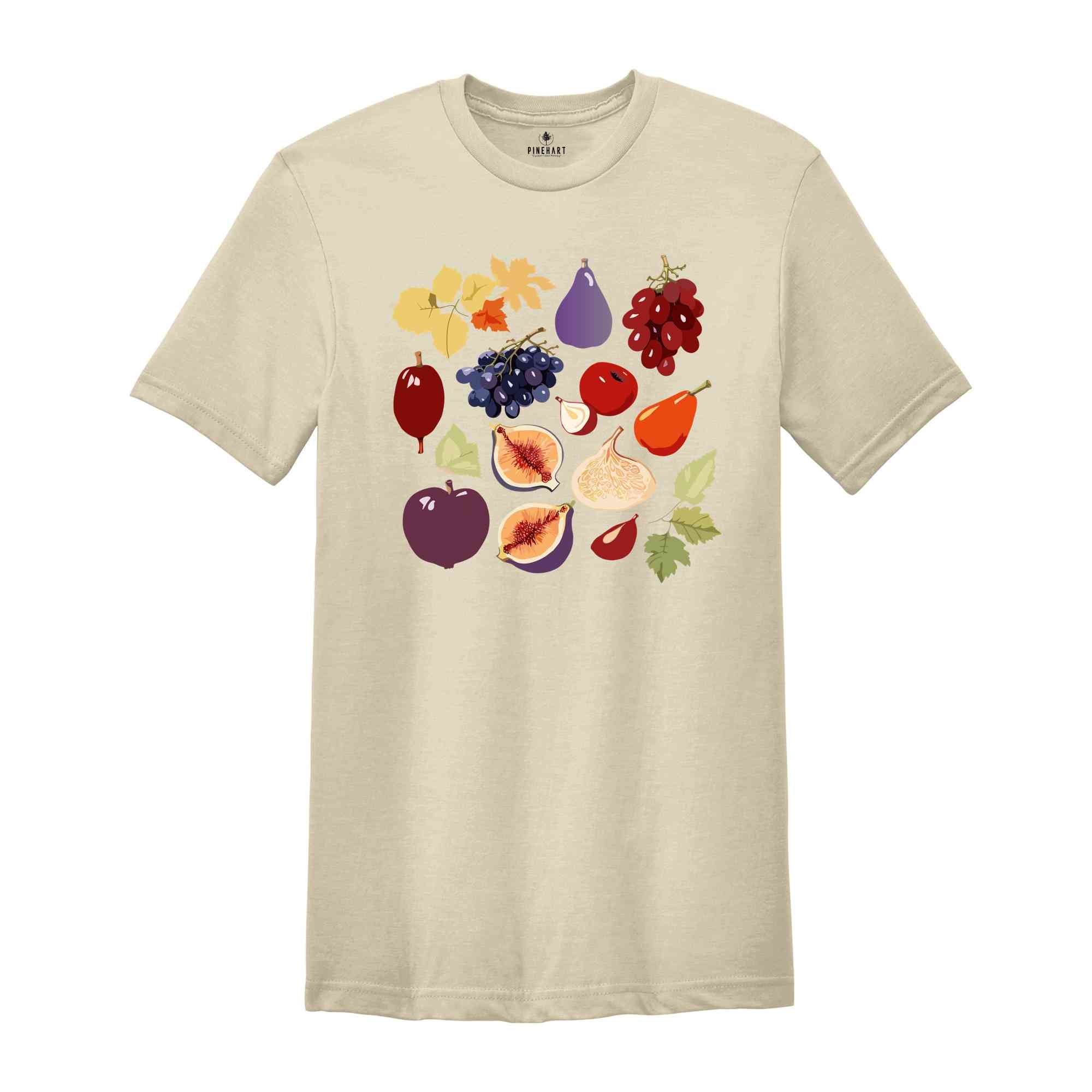 Vintage Fruit Shirt, Figs Shirt, Botanical Fruit Shirt, Vegan Shirt, Foodie Shirt, Cute Plant Shirt, Fruit Lover Shirt