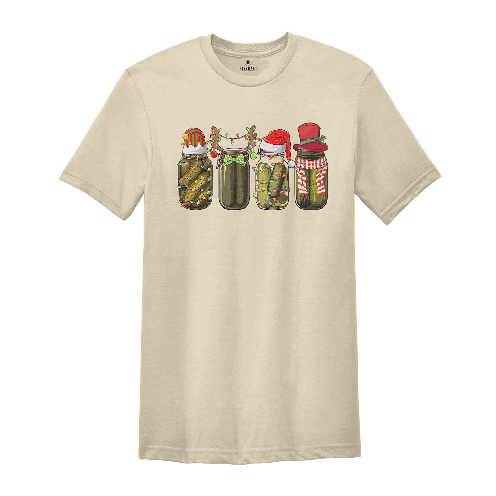 Canned Pickles Christmas Light Shirt, Pickle Lover Shirt, Pickle Jar Shirt, Canning Season Shirt, Christmas Food