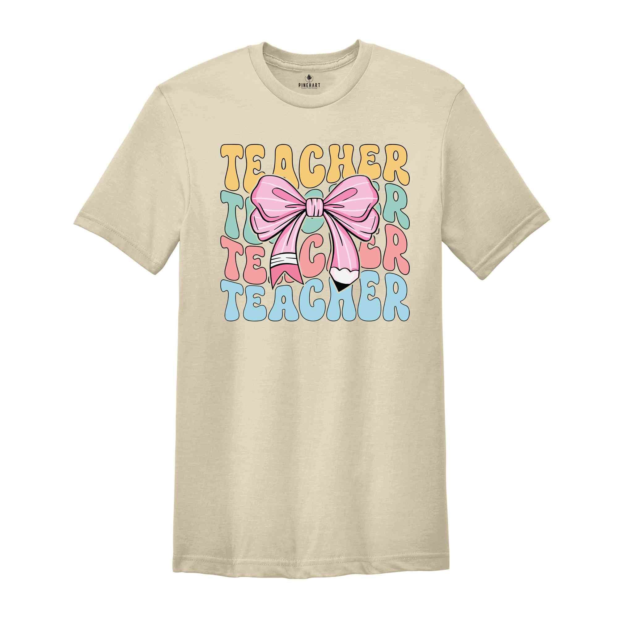 Teacher Coquette Shirt, Teacher Pencil Coquette Bow Shirt, Teacher T-Shirt, Teacher Appreciation Shirt, Gifts For Teachers