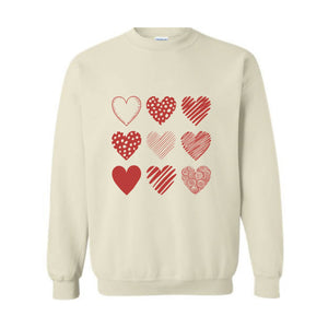 Cute Valentine Hearts Sweatshirt, Valentines Day , Valentine , Cute Valentine Gift, Cute Valentines Gift