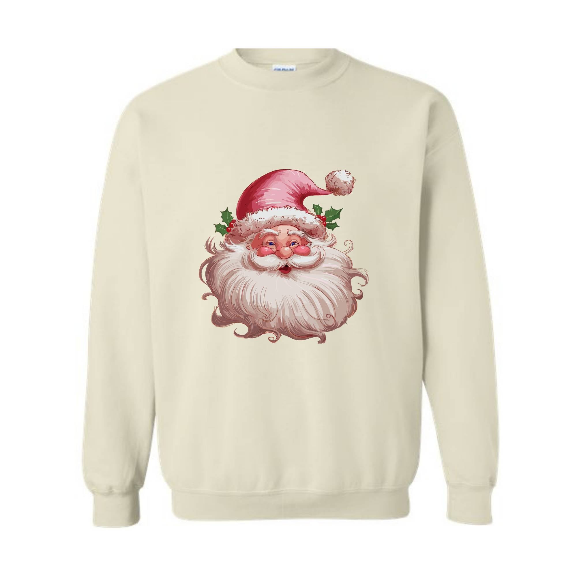 Pink Santa Retro Christmas Sweatshirts, Pink Christmas Matching Family Sweaters, Pink Vintage Holiday Sweat, Xmas Santa Sweatshirt