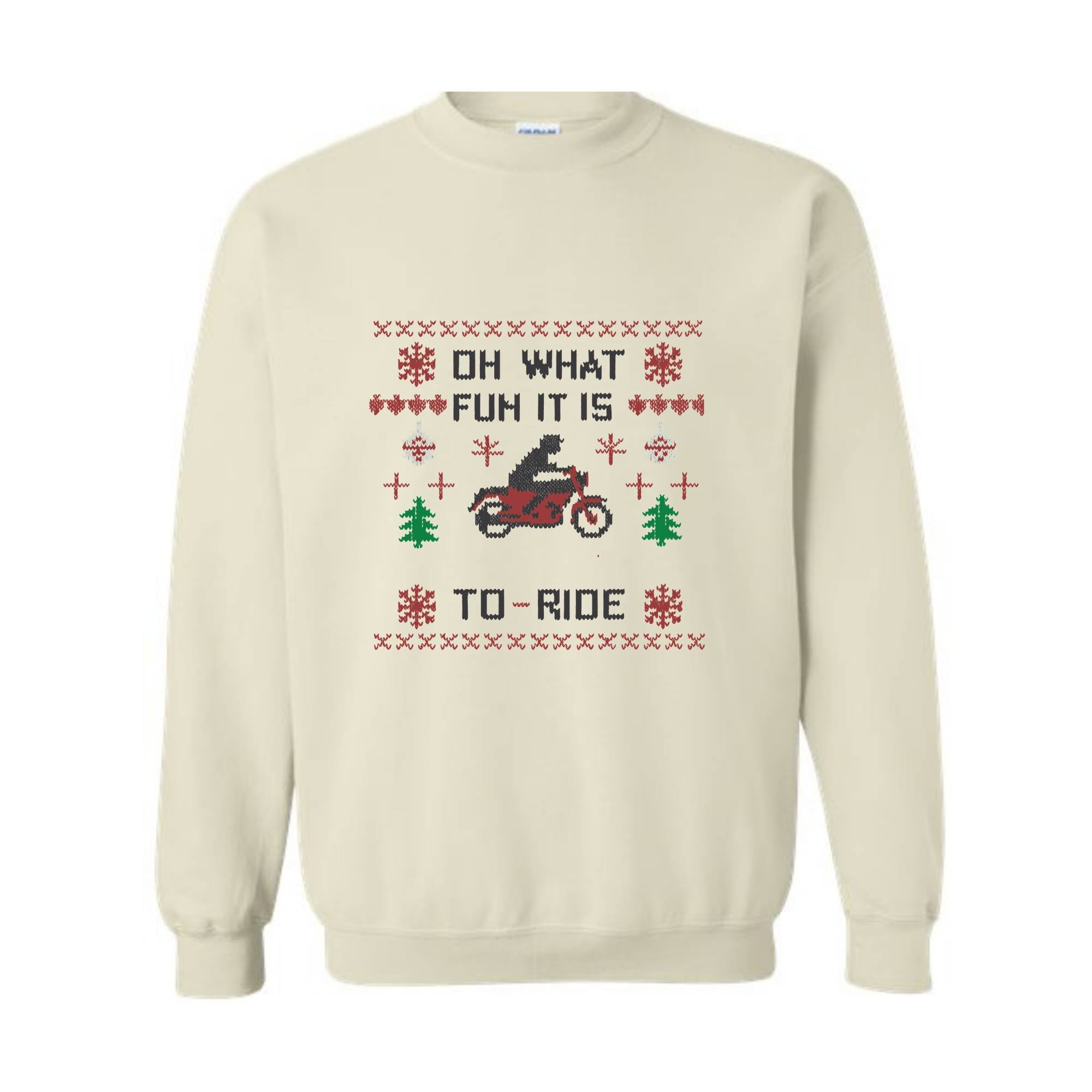 Oh What Fun It Is To Ride Motorcycle Sweatshirt, Gift for Biker, Funny Christmas Sweatshirt, Christmas Sweater, Motorcycling Shirts, Biking