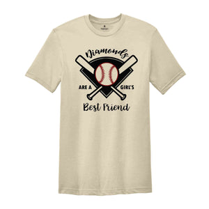 Baseball Shirt Women, Softball Shirts, Womans Cute Shirt, Baseball Shirts With Sayings, Cute Softball Tees, Diamonds Are A Girls Best Friend