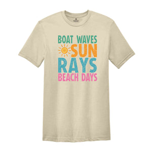 Boat Waves Sun Rays Beach Days Shirt, Summer Shirt, Beach Shirt, Lake Day Shirt, Lake Vacation Shirt, Summer Vibes Shirt, Sunshine Shirt