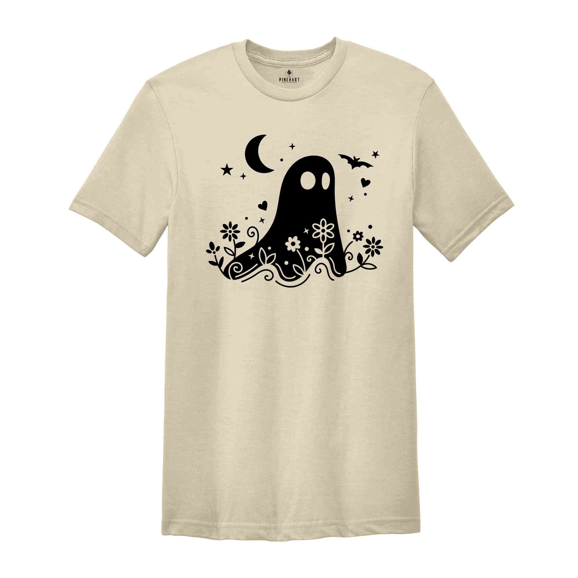 Floral Ghost Shirt, Halloween Ghost Shirt, Halloween Party T-Shirt, Halloween Pumpkin Gift, Halloween 2023 Tee