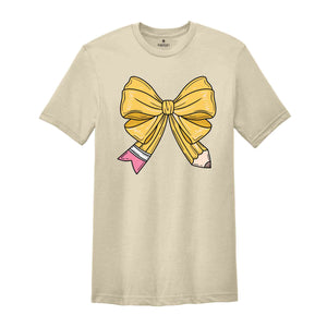 Coquette Teacher T-Shirt, Coquette Pencil Bow T-Shirt, Back to School Tee, Teacher Appreciation Gift, Gifts For Teachers