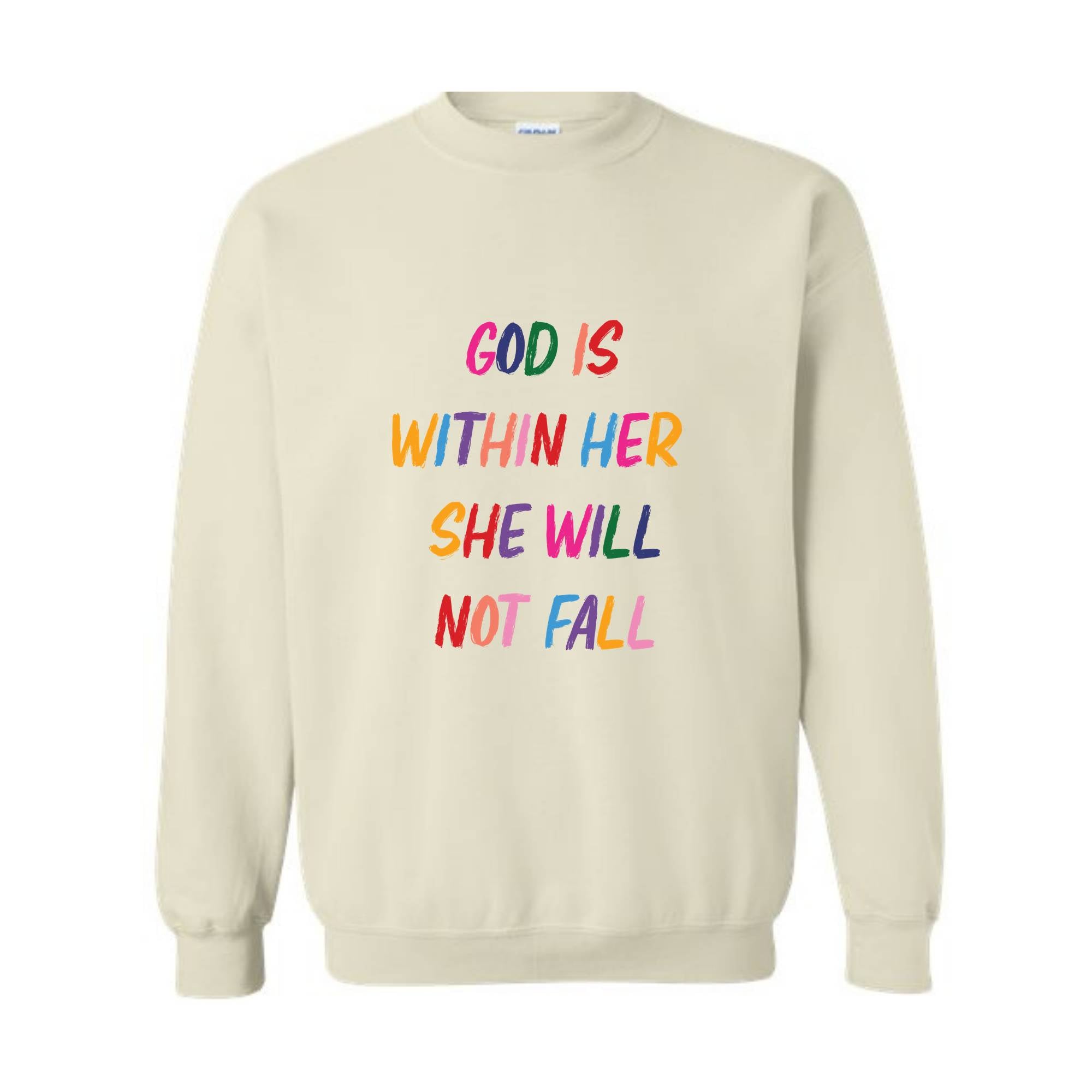 God Is Within Her She Will Not Fall Sweatshirt, Religious Hoodie, Christian Sweatshirt, Easter Religious Hoodie