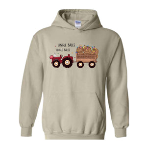 Jingle Bales Jingle Bales Hoodie, Christmas Hoodie, Farming Hoodie, Christmas Farmer Hoodie, Christmas Lights