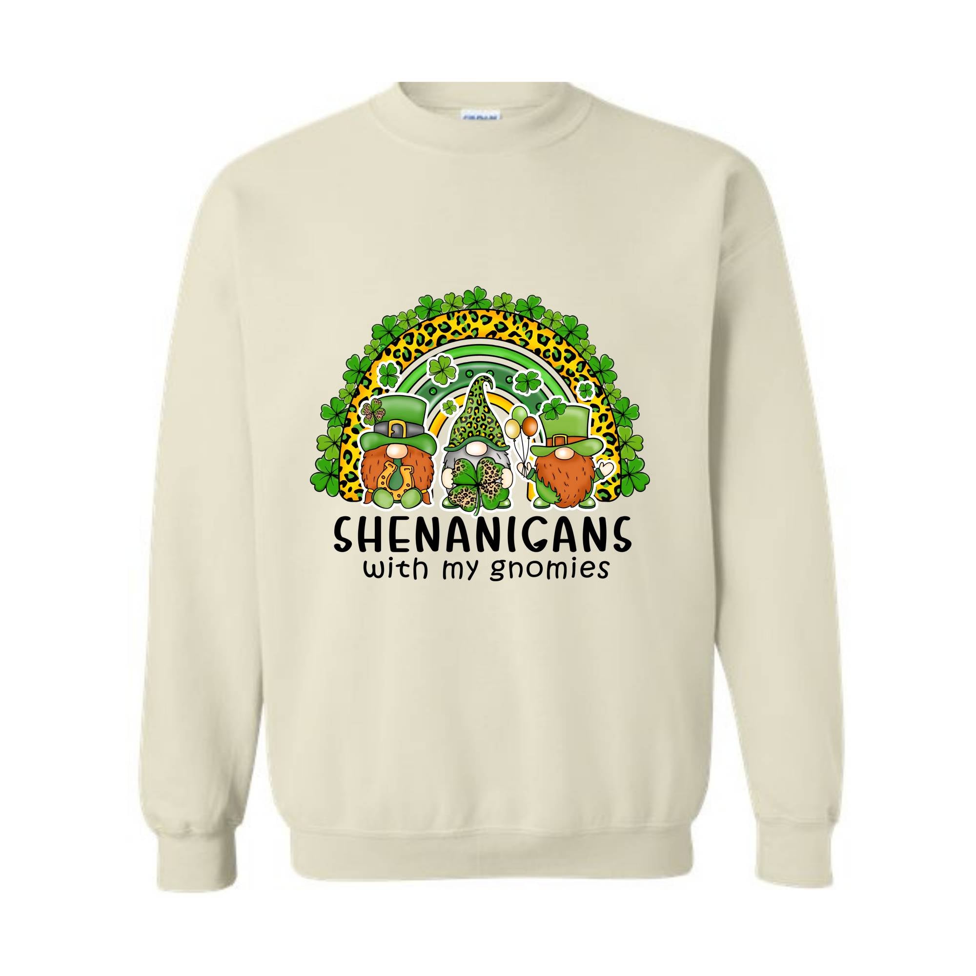 Shenanigans With My Gnomies Sweatshirt, St. Patricks Day Sweatshirt, Lucky Sweatshirt, Gnome Sweatshirt, Boho Rainbow Sweatshirt