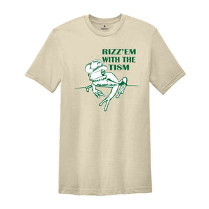 Rizzem With The Tism Funny Frog Shirt, Down Syndrome Awareness Shirt, Retro Funny Frog Shirt, Frog Meme Shirt