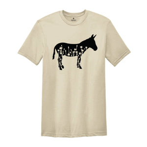 Floral Donkey Shirt, Donkey Shirt, Farm Shirt, Donkey Lover Shirt, Cute Donkey Shirt, Farm Tees, Donkey Lover Gift, Farmer Shirt