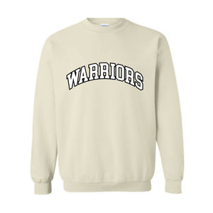 Team Mascot Sweatshirt, Warriors Team Sweatshirt, Warriors Football Sweatshirt, Football Fan Sweatshirt, Warriors School Spirit