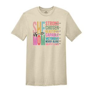 She Is Mom Shirt, Religious Mom Shirt, Christian Mom Shirt, Jesus Shirt, Bible Verse Shirt, Mother's Day Gift, Mother's Day Shirt