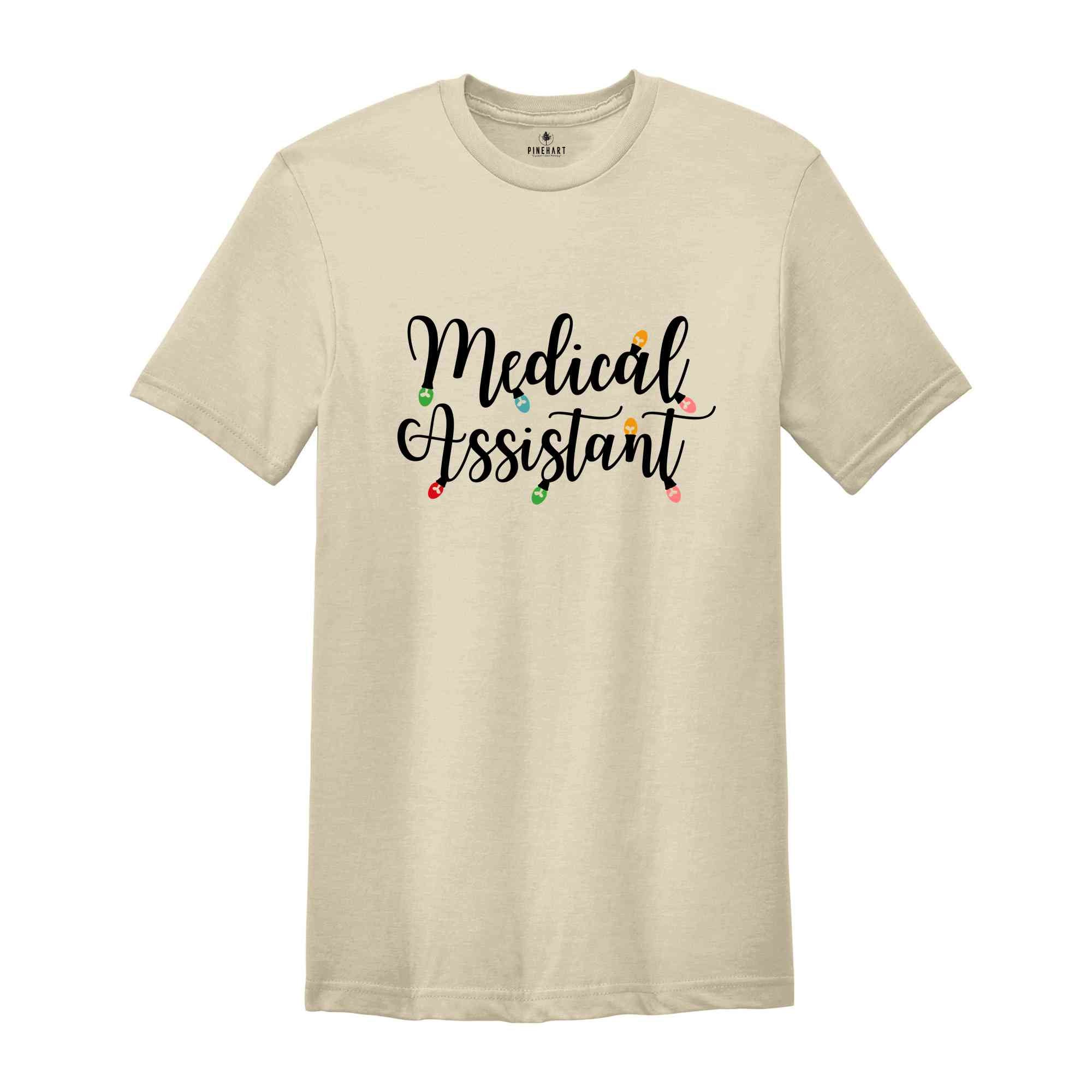 Christmas Medical Assistant Shirt, Christmas Gift, Christmas Light, Medical Assistant Shirt, Medical Office Team Shirt, Hospital Worker Tee