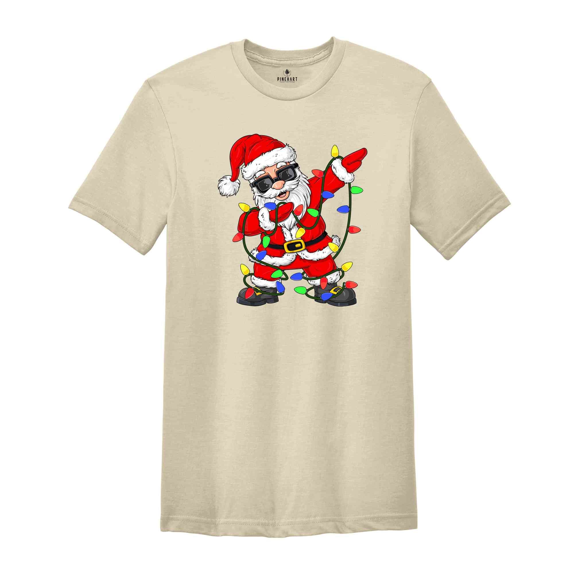 Dabbing Santa Shirt, Funny Santa T-Shirt, Christmas Lights Shirt, Santa Claus Shirt, Funny Christmas, Santa Christmas Shirt