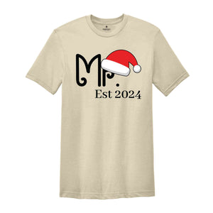 Mr And Mrs Matching Christmas Couple Shirt, Hubby Wifey Shirt, Bride And Groom Shirt, Newlyweds Gift, Honeymoon Shirt, First Christmas Gift