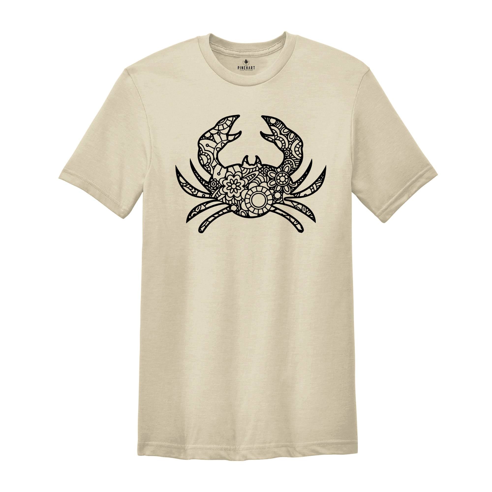 Mandala Crab Shirt, Crab Shirt, Crab Graphic Shirt, Beach Shirt, Family Beach Trip Shirt, Animal Shirts, Animal Lover Shirt, Gift For Her