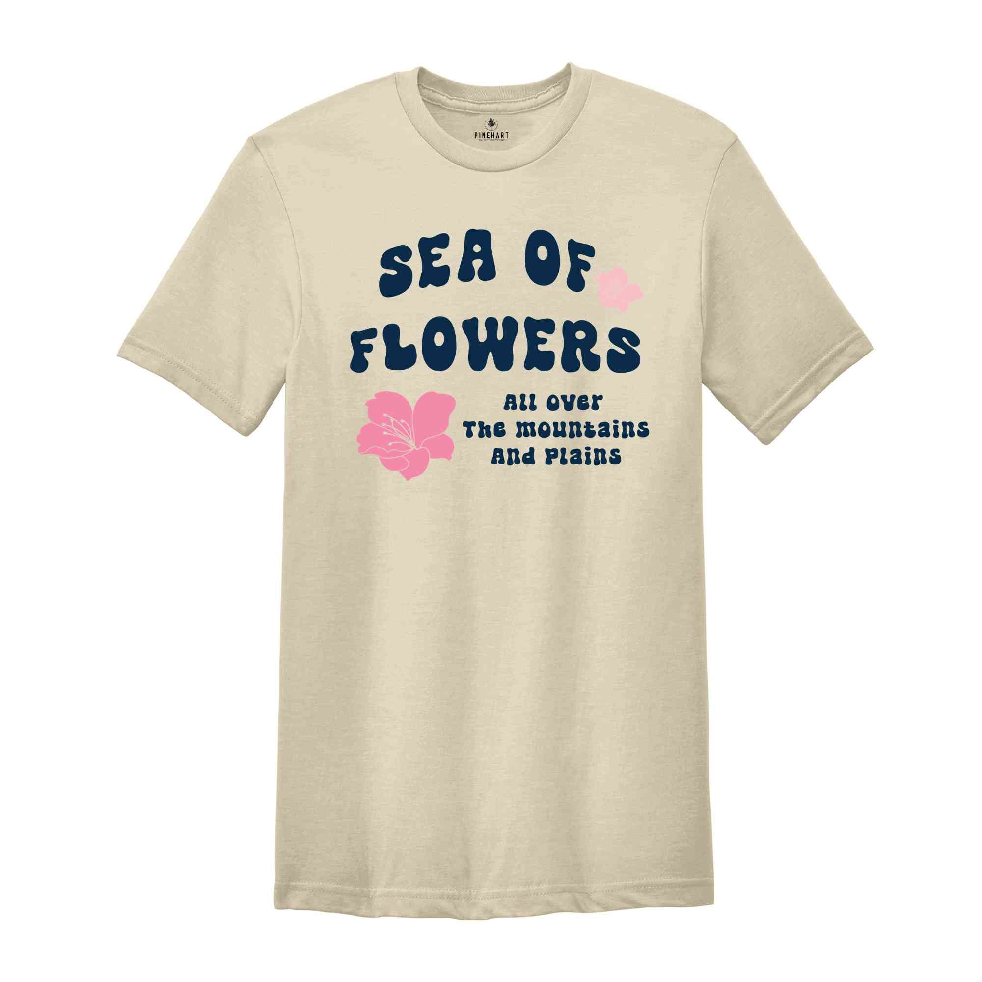 Sea of flowers shirt, Flowers Cute Girl, plant mom shirt, gift for plant moms, botanical tee, floral vibes tee