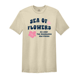 Sea of flowers shirt, Flowers Cute Girl, plant mom shirt, gift for plant moms, botanical tee, floral vibes tee