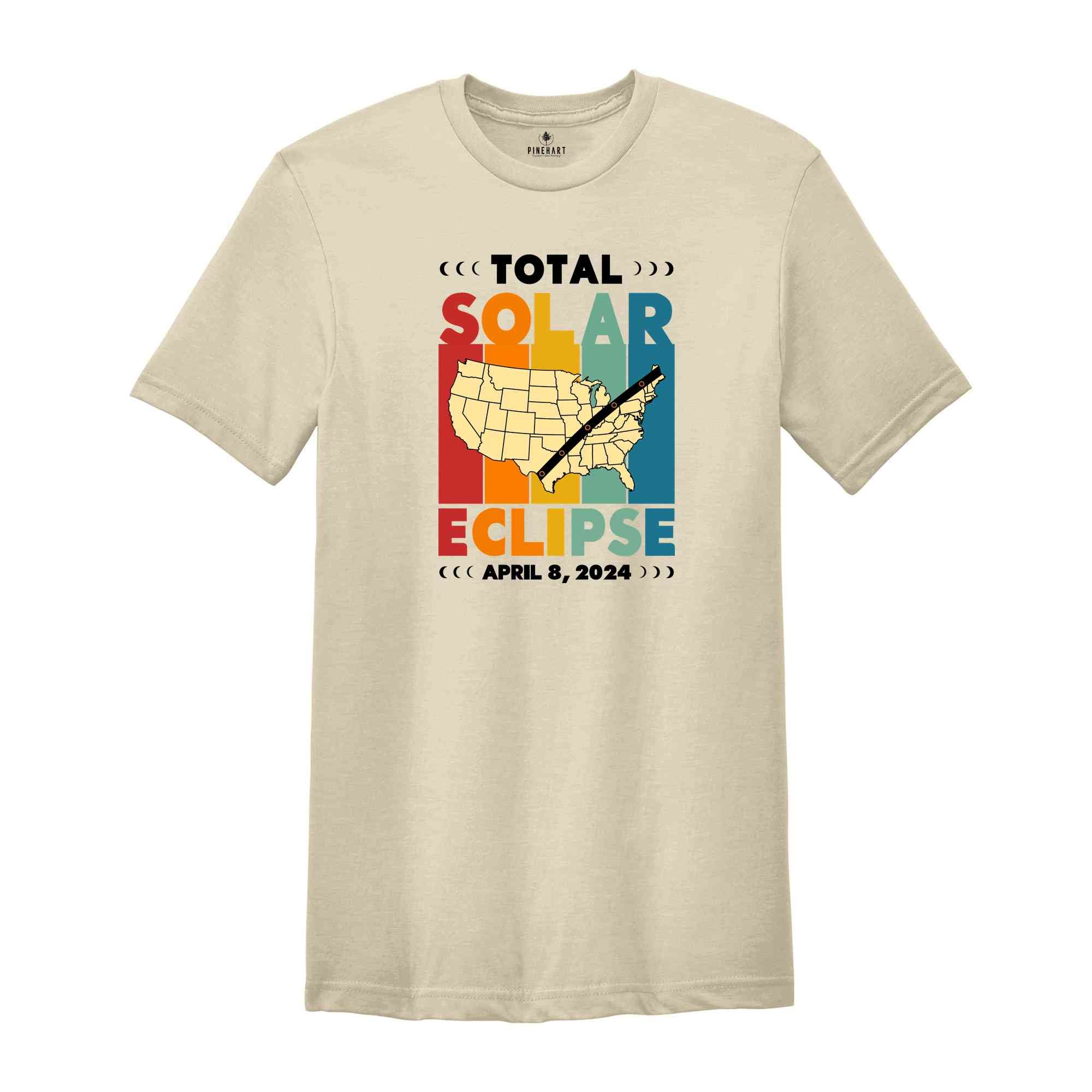 Total Solar Eclipse Shirt, April 8 2024, USA Map, Path of Totality Tee, Eclipse Event 2024 Shirt, Celestial Shirt, Gift for Eclipse Lover