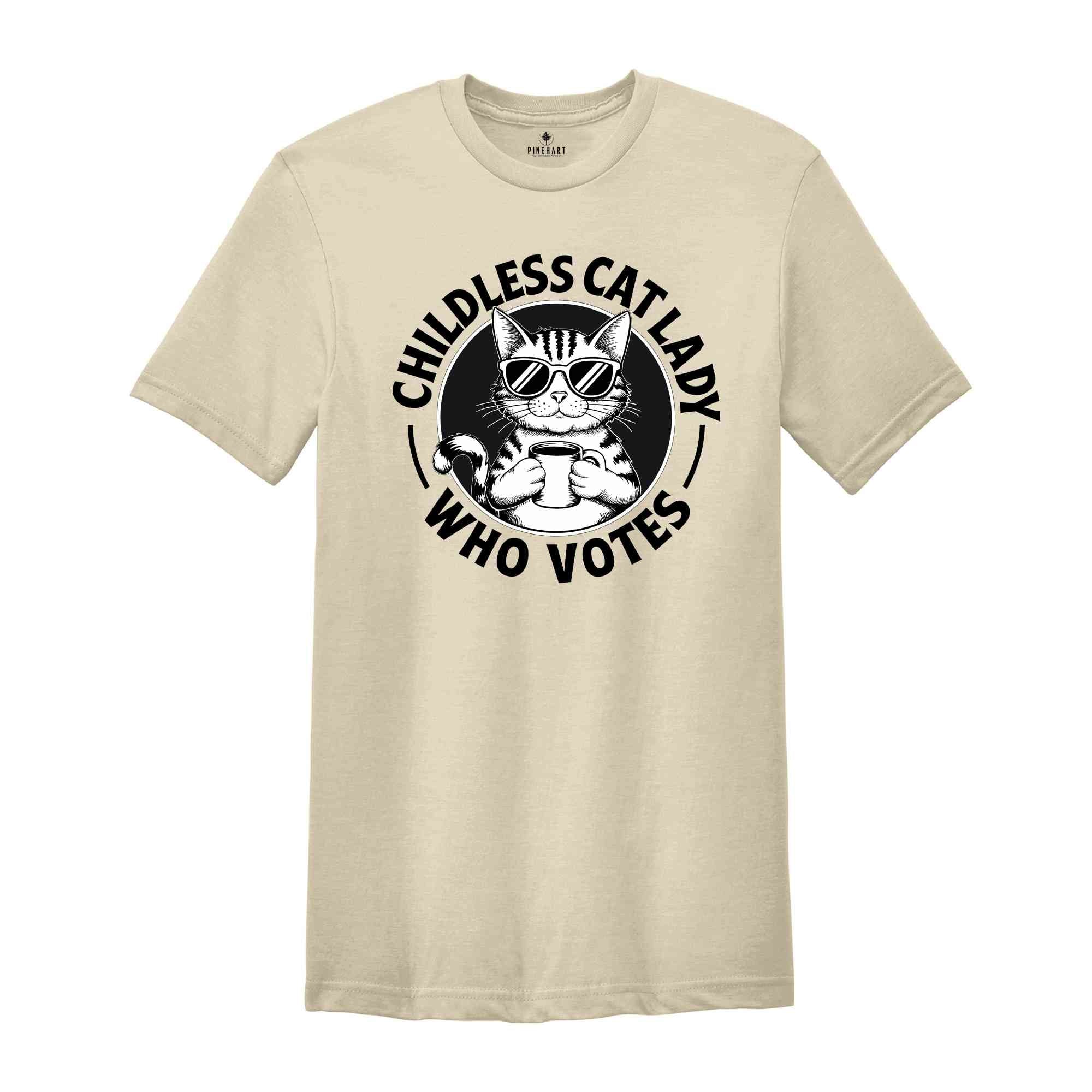 Childless Cat Lady Who Votes Shirt, 2024 Election shirt, Vote Shirt, Funny Democratic Gift, Funny Cat Shirt, Vote For Kamala Harris