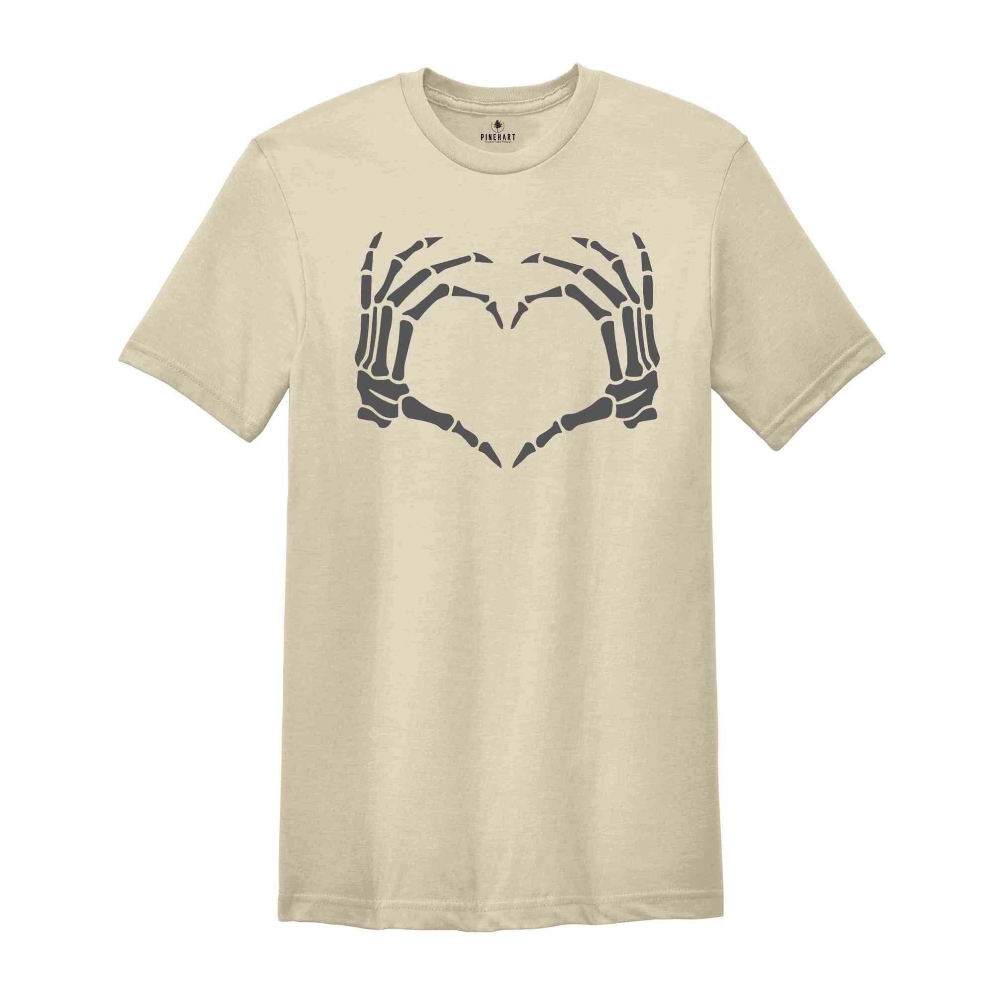 Skeleton Hand Heart Shirt, Skeleton Halloween Shirt, Halloween Shirt, Spooky Season Shirt, Halloween Gift, Spooky Shirt, Fall Love Shirt