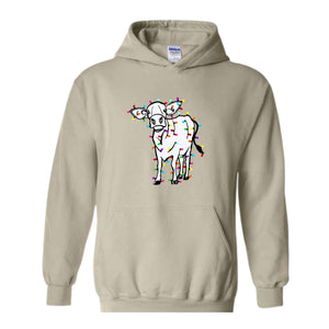 Christmas Highland Cow Sweatshirt, Christmas Animals Sweatshirt, Farm Cow Sweater, Farmer Christmas Sweatshirt