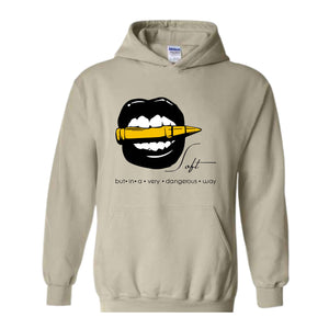 Soft But In A Very Dangerous Way Hoodie, Bad Ass Hoodie, Badass Hoodie, Boss Girl Hoodie, Boss Lady Hoodie, Lips With Bullet Hoodie