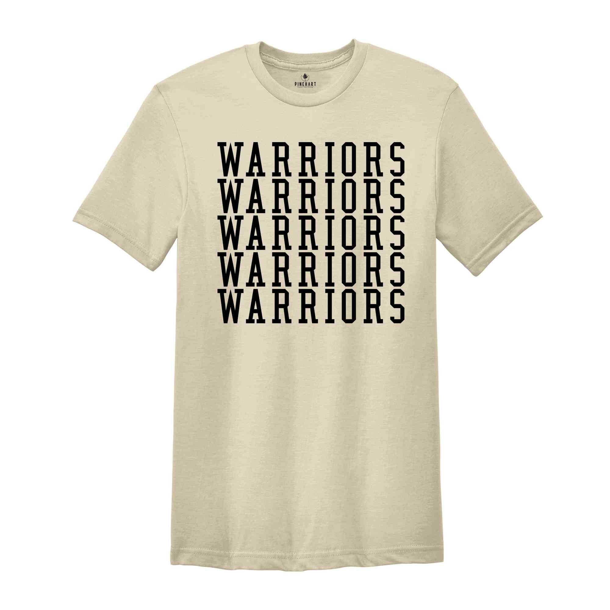 Team Mascot T-Shirt, Warriors Team Shirt, Warriors Football Tee, Warriors Fan Gift, Warriors School Shirt, College Shirts