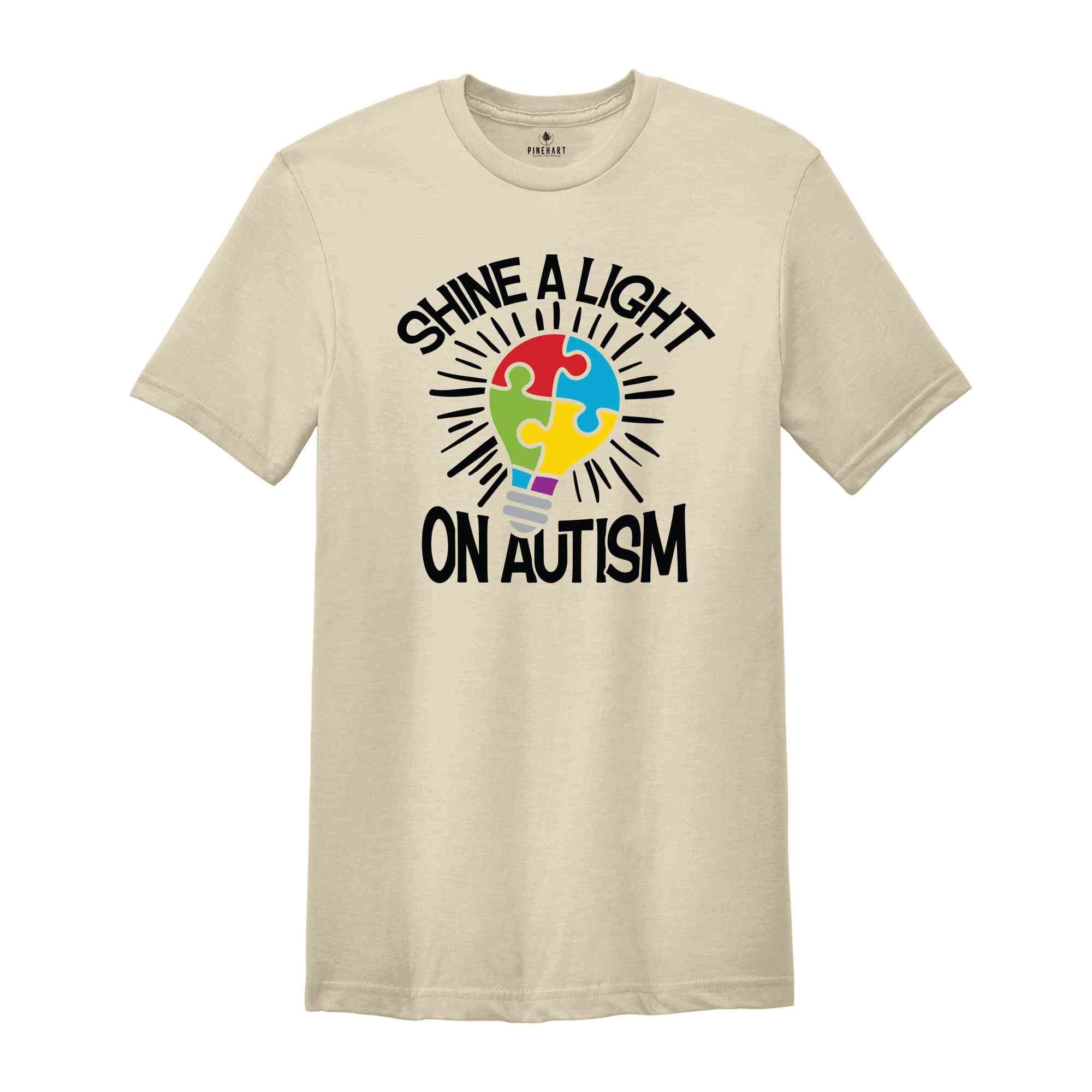 Shine A Light On Autism Shirt, Autism Light Shirt, Autism Puzzle Shirt, Autism Awareness Shirt, Autism Pride Shirt