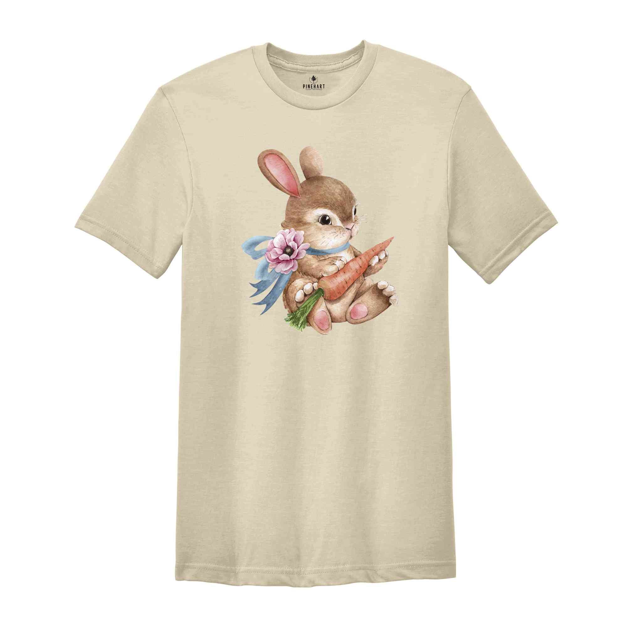 Baby Bunny Easter Carrot Shirt, Cute Bunny T-Shirt, Rabbit Shirt, Rabbit Lover Gift, Cute Easter Tee, Bunny Lover Gift