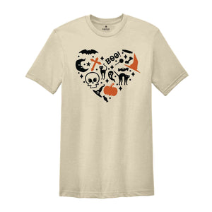 Love Halloween Shirt, Heart Halloween Shirt, Spooky Halloween Shirt, Cool Halloween Party Shirt, Cute Halloween Shirt, Halloween Lover Shirt