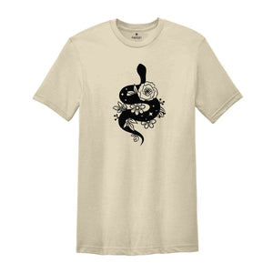 Cool Snake Shirt, Animal T-Shirts, Flower Shirt, Floral Snake Shirt, Aesthetic Reptile T-Shirt, Nature Lover Gifts