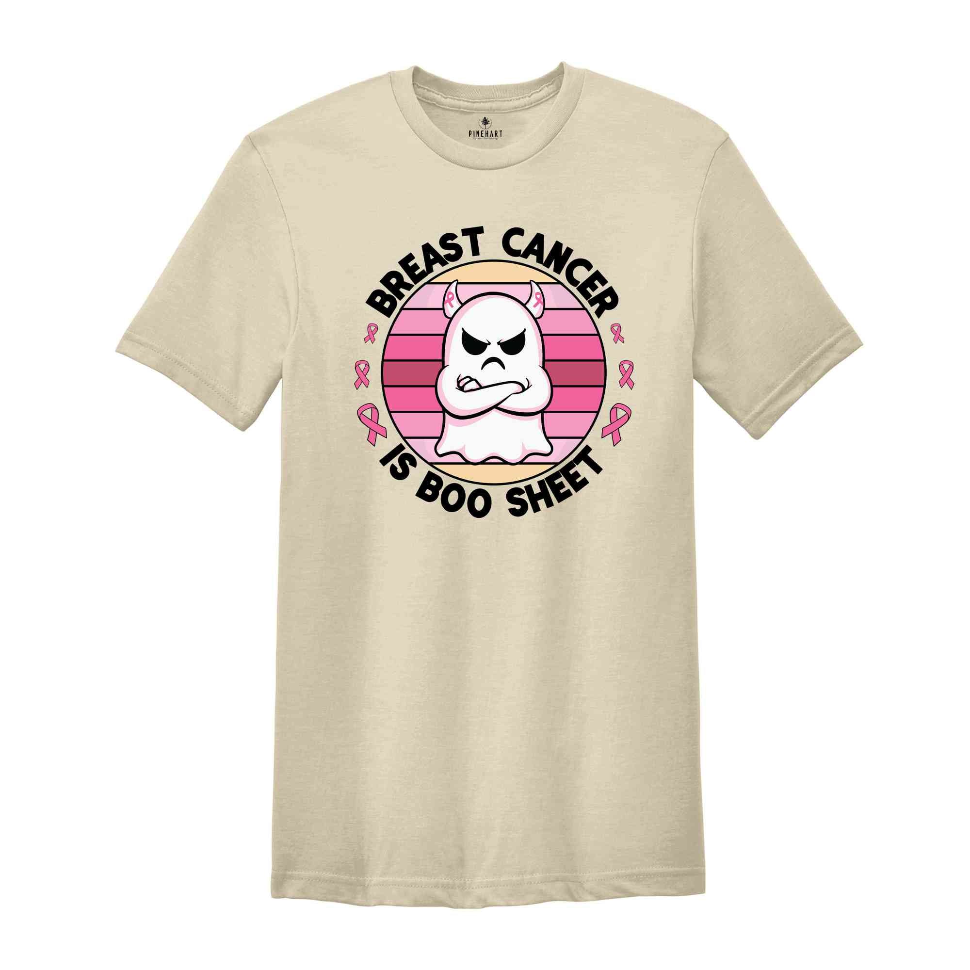 Breast Cancer Is Boo Sheet Shirt, Halloween Cancer Awareness Shirt, Halloween Ghost Shirt, In October We Wear Pink, Pink Ribbon Shirt