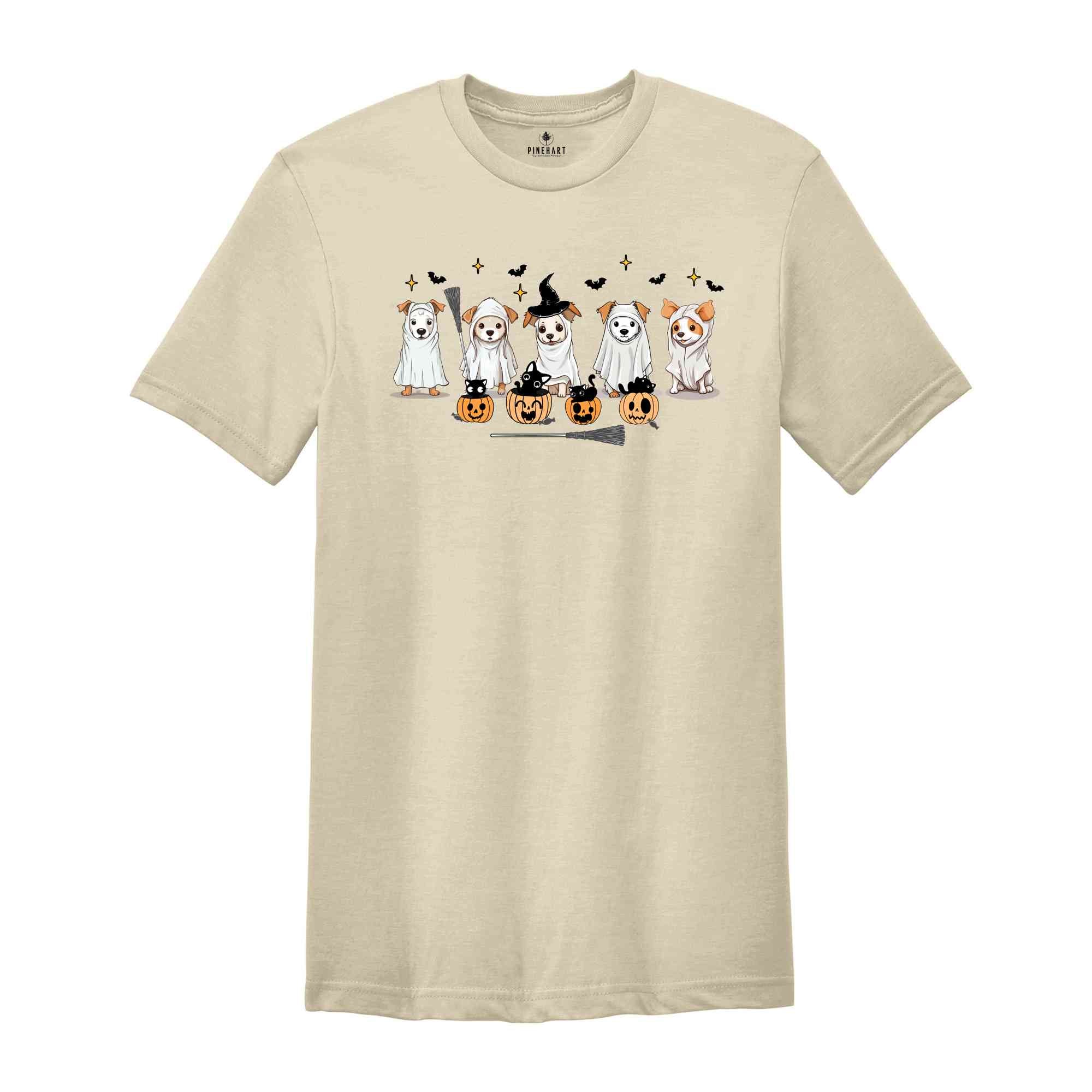 Cute Ghost Dog Shirt, Dog Lover Shirt, Spooky Dogs Shirt, Spooky Season Shirt, Dog Shirt, Ghost Shirt, Halloween Gift, Pumpkin Shirt