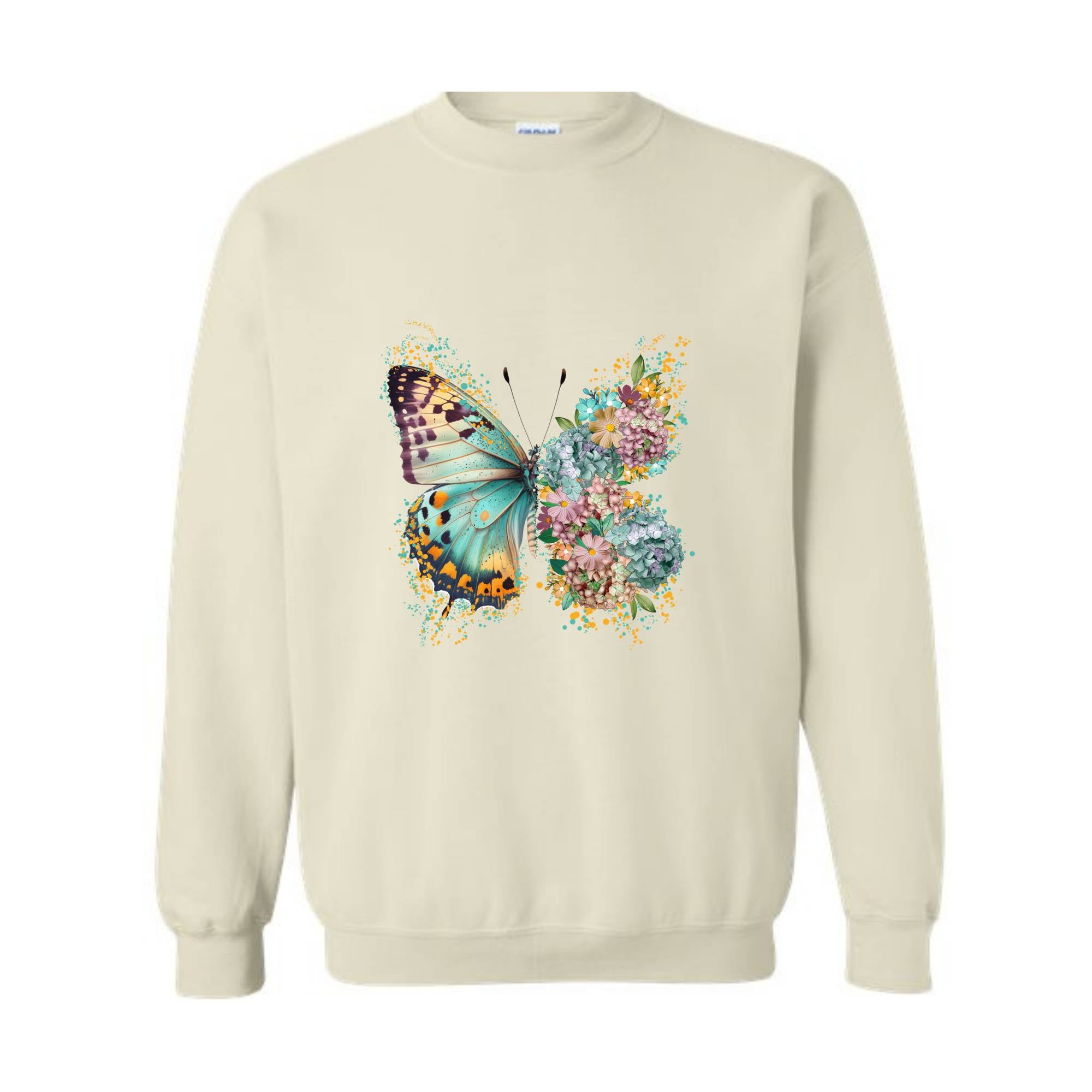 Floral Butterfly Sweatshirt, Hippie Butterfly Sweater, Butterfly Shirt, Butterfly Lover Gift, Boho Butterfly Hoodie, Antisocial Women Shirt