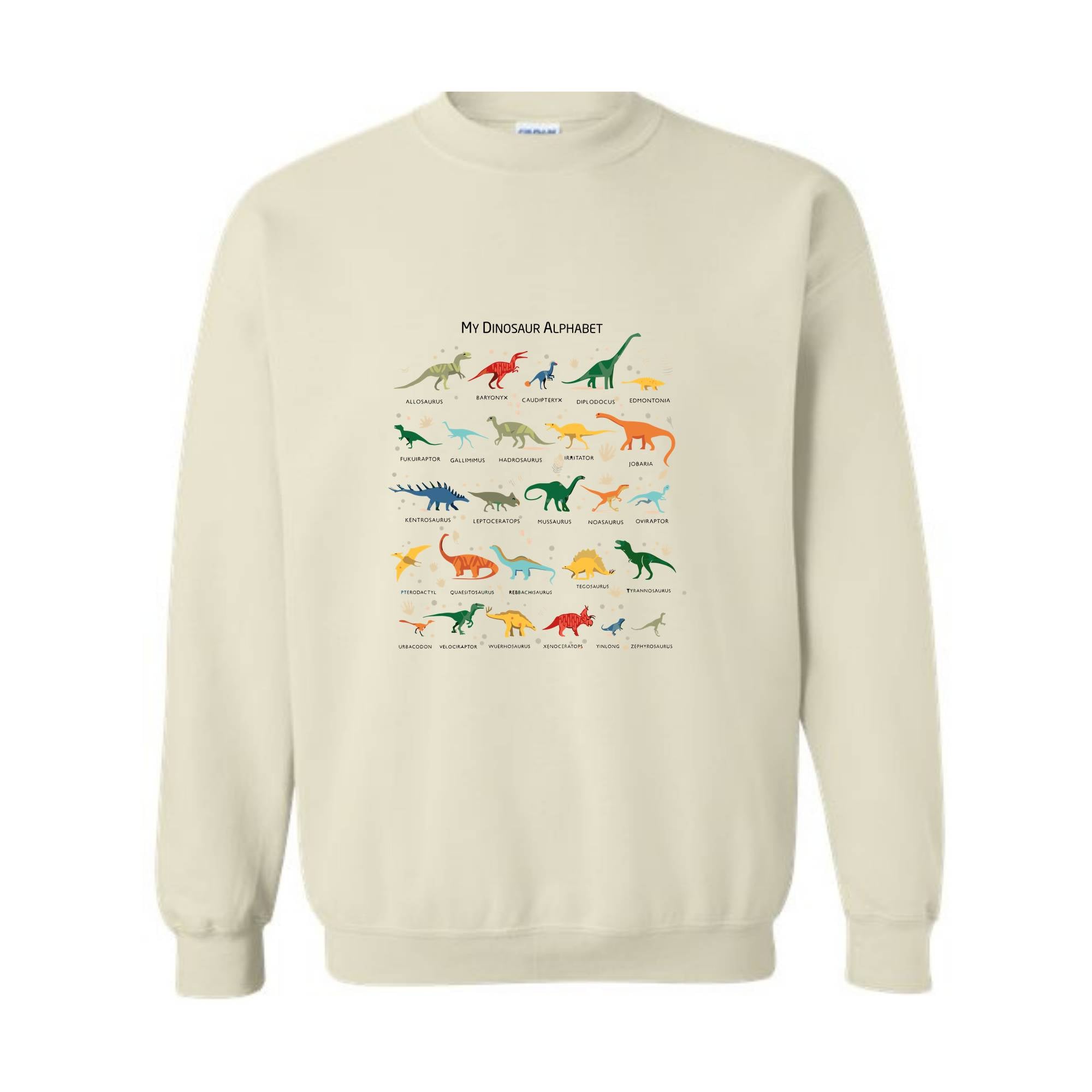 Types Of Dinosaurs Alphabet Sweatshirt, ABC Dino Identification Gift, Tyrannosaurus Rex , Dinosaurs Lover, School