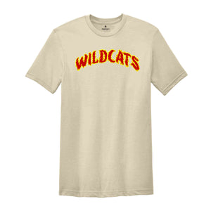 Team Mascot Shirt, Wildcats Team Shirt, Wildcats Football Shirt, Wildcats Fan Shirt, Wildcats School Shirt, Personalized Flame Shirt