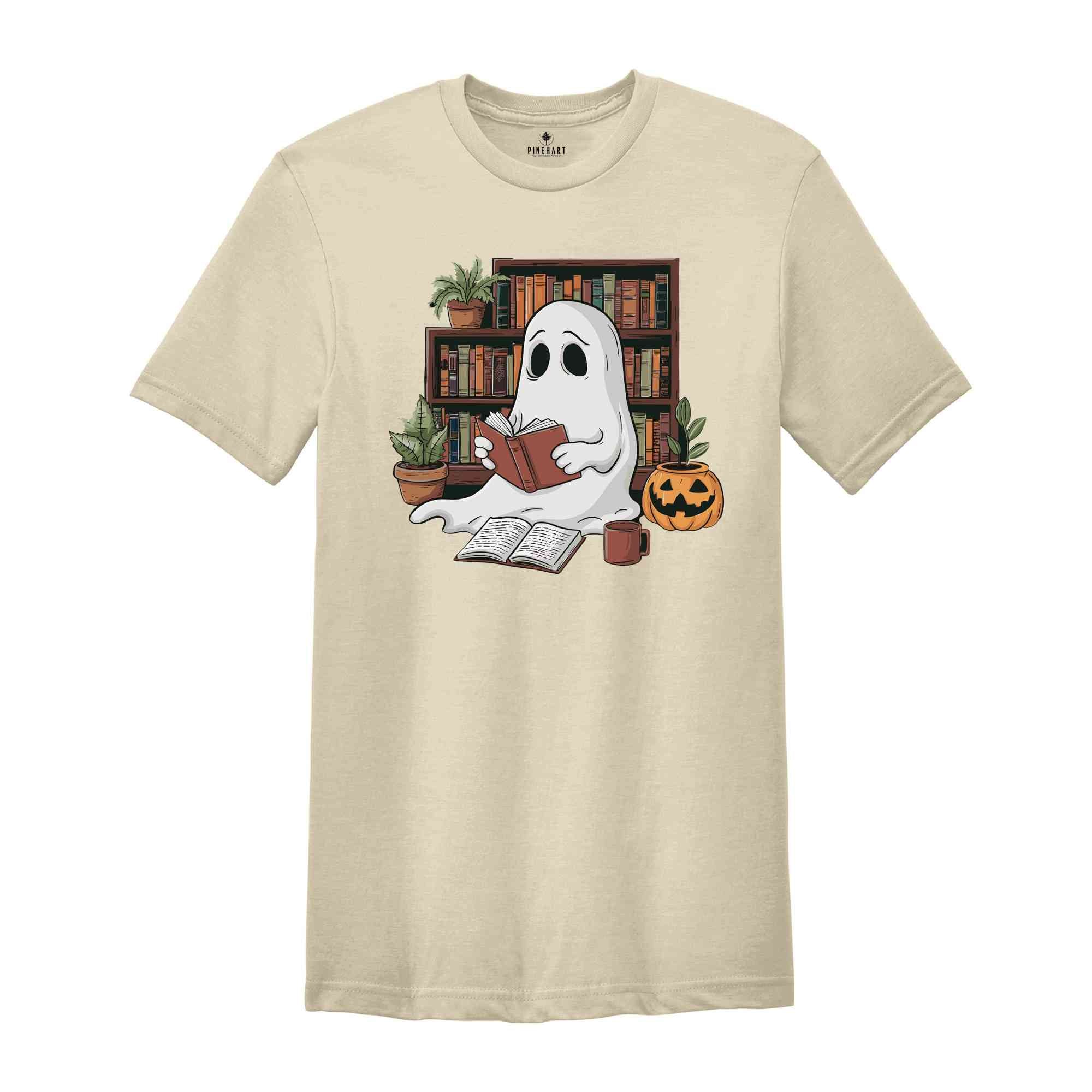 Bookish Ghost Shirt, Spooky Library Shirt, Book Lover Shirt, Reading Shirt, Funny Pumpkin Shirt, Librarian Appreciation Gift