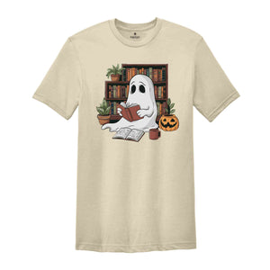 Bookish Ghost Shirt, Spooky Library Shirt, Book Lover Shirt, Reading Shirt, Funny Pumpkin Shirt, Librarian Appreciation Gift