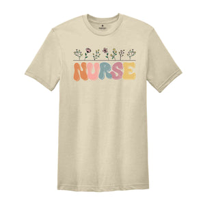 Floral Nurse Shirt, Nurse Day Shirt, Funny Nurse Shirt, Nurse School Shirt, Registered Nurse, ICU Nurse Shirt, Nurse Flower Tee