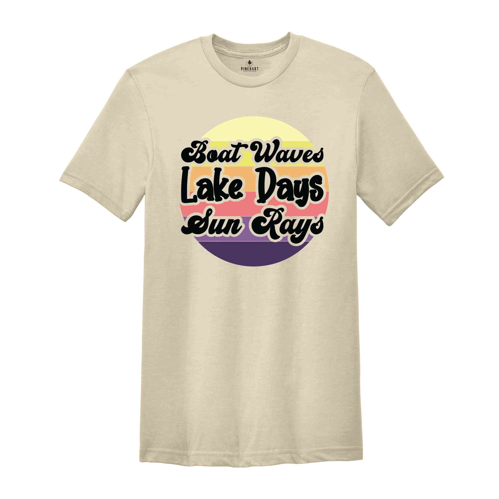 Boat Waves Lake Days Sun Rays Shirt, Boat Waves Shirt, Sun Rays Shirt, Lake Days Shirt, Boat Travel Shirt, Lake Trip Shirt, Retro Summer Tee