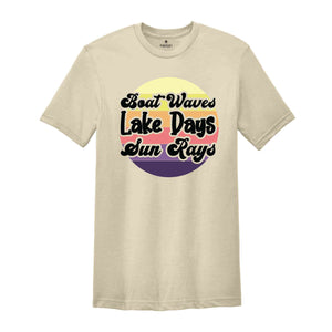 Boat Waves Lake Days Sun Rays Shirt, Boat Waves Shirt, Sun Rays Shirt, Lake Days Shirt, Boat Travel Shirt, Lake Trip Shirt, Retro Summer Tee