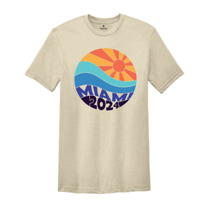 Miami 2024 Shirt, Sun Shirt, Summer Shirt, Vacation Shirt, Summer Trip Shirt, Beach Vibes Shirt, Beach Shirt, Vacay Mode Shirt